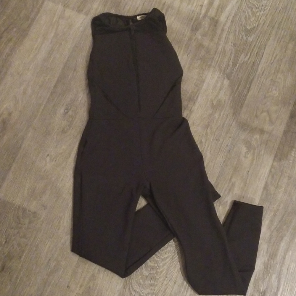 Black romper with mesh detail